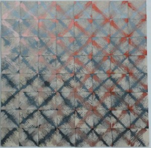 Titel: Flet, malet papir, 2007. Dimensioner: 80 cm x 80 cm.